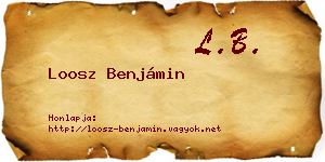 Loosz Benjámin névjegykártya